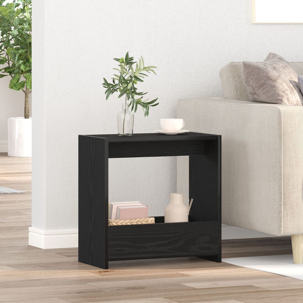 Beistelltisch Schwarz Eiche 50x26x50 cm Holzwerkstoff, Beistelltische DesignMöbel Neu