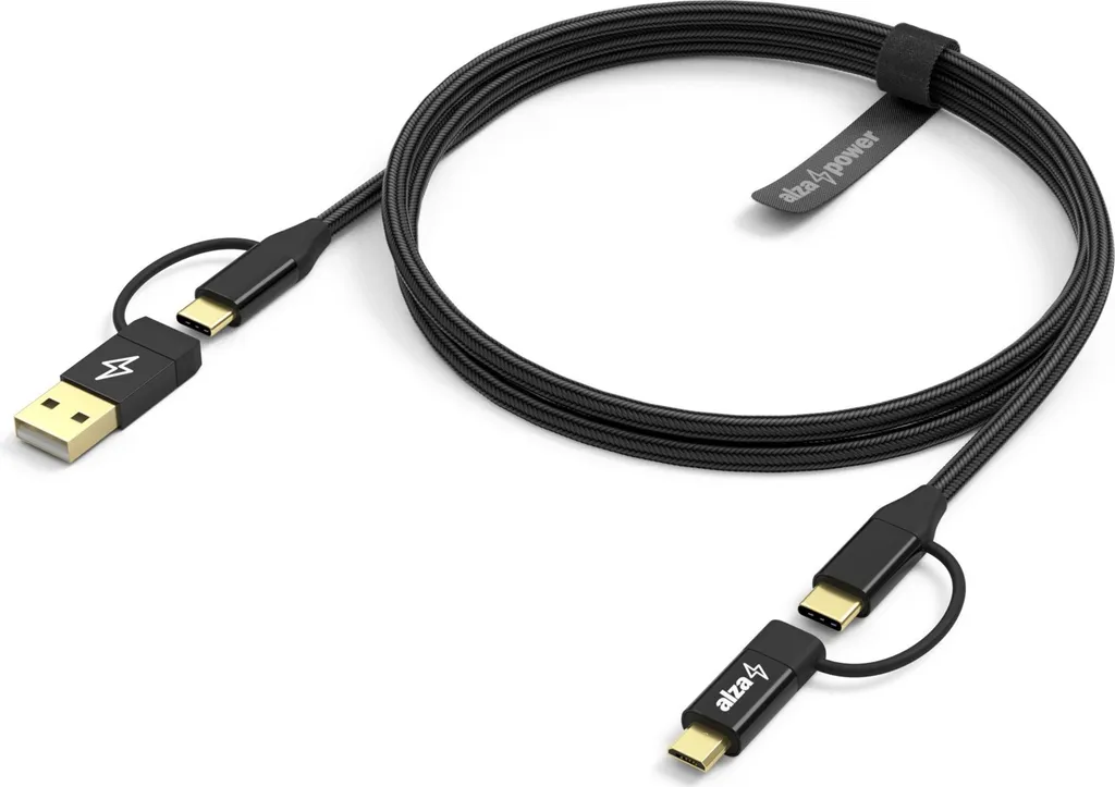 Câble USB AlzaPower 2m pour Recharger Tous Vos Appareils en 60W - Noir