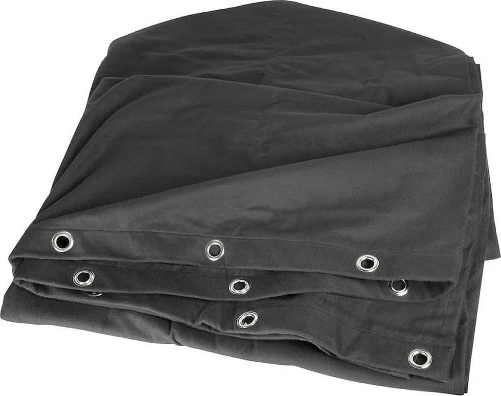 Molleton de scène avec oeillets de fixation tissu noir traité B1 - 4