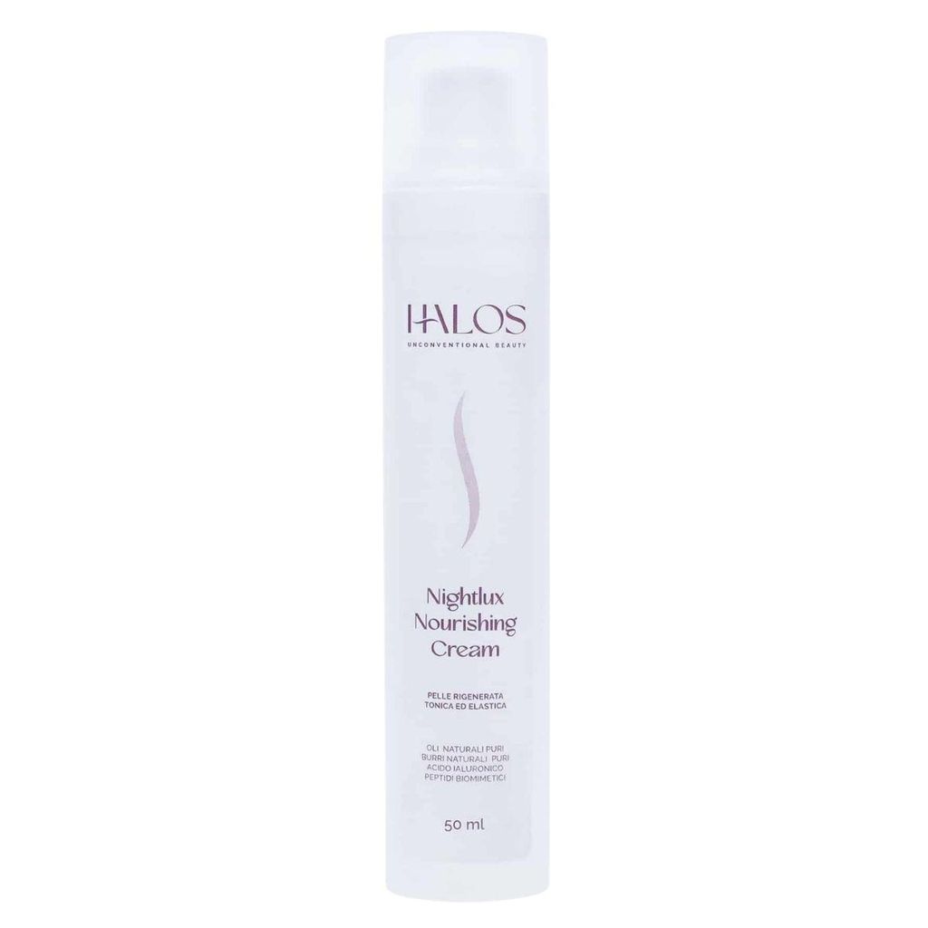 Halos Cosmetics - Nightlux Anti Age Nachtcreme Gesicht - Peptide Hyaluronsäure Sheabutter Arganöl Jojobaöl 50 ml