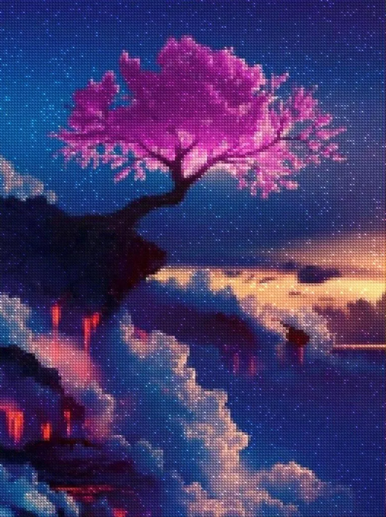 Broderie diamantée Arbre de vie pour décoration murale DIY