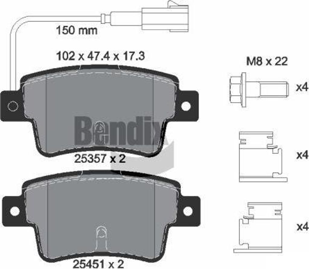 BENDIX Braking BPD1311 Bremsbelagsatz, Scheibenbremse OE 77365464 kompatibel mit Grande Punto, Punto