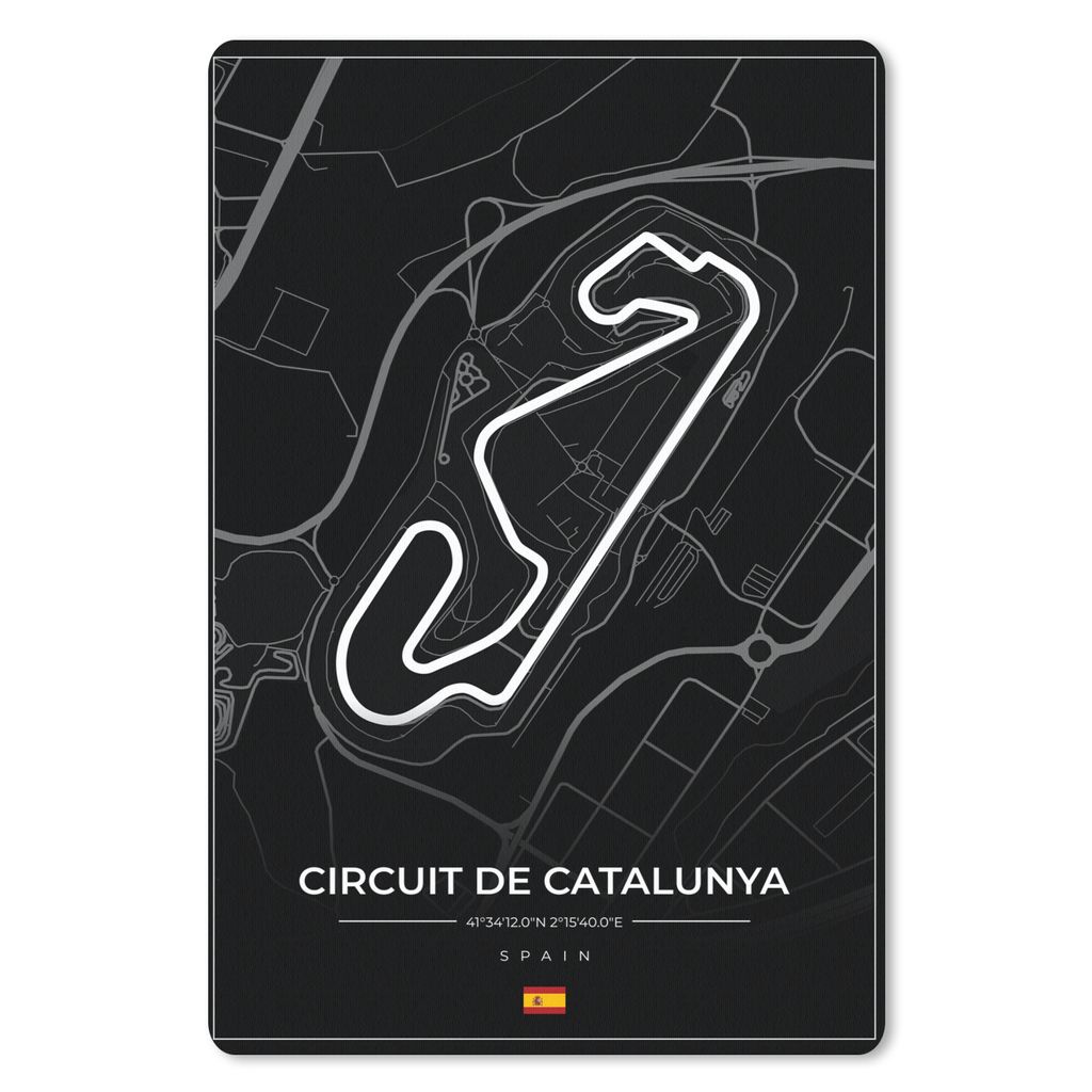 MuchoWow Mauspad Mousepad F1 - Rennstrecke - Circuit de Barcelona-Catalunya - Rennstrecke - Spanien - Schwarz 18x27 cm - Mousepads - Maus Mat - P...