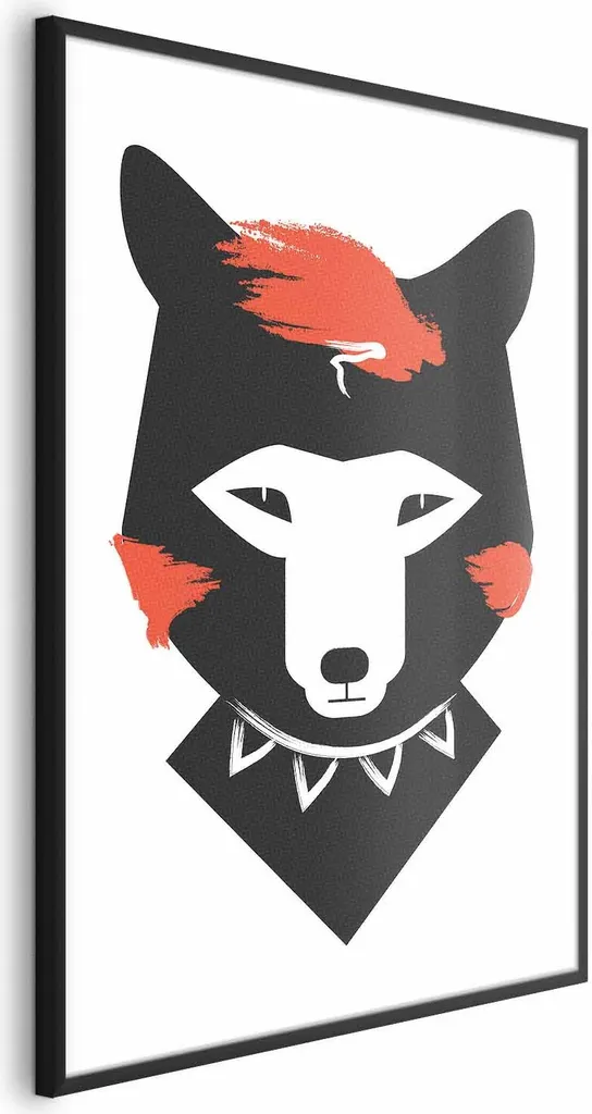 Poster Polite Fox 60x90 cm con Cornice Nera Elegante - Arredo Wall Art