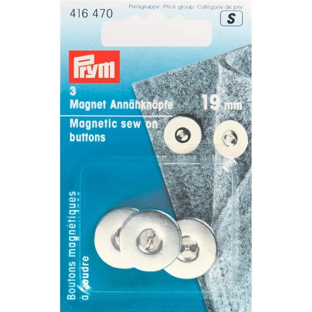 Prym Boutons à coudre magnétiques 19 mm argentés Image du produit 