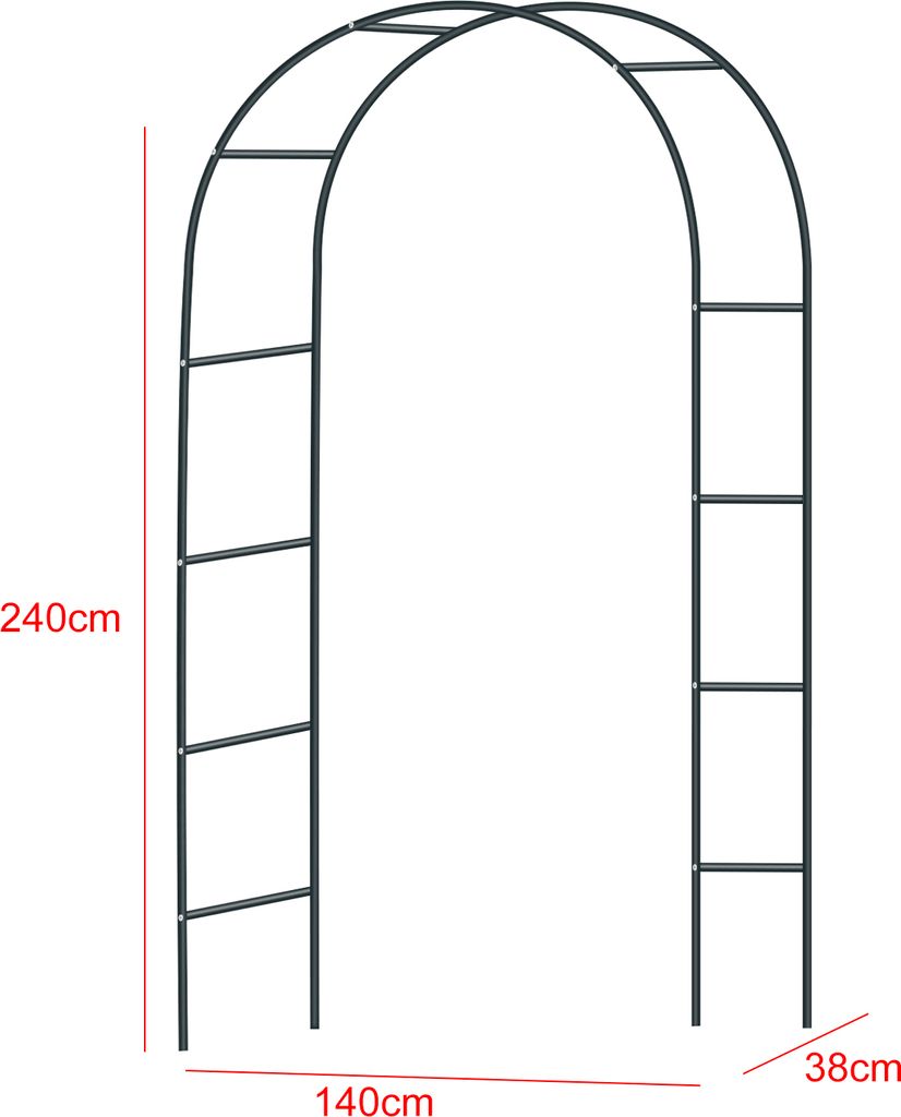 Speed rose arch 240x140x38cm kovová pergola pro šplhání / Obrázek produktu 6