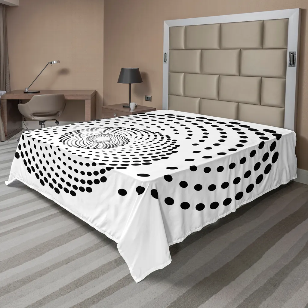 Drap de lit anti-plis et doux, grand format 275x260 cm motif spirale