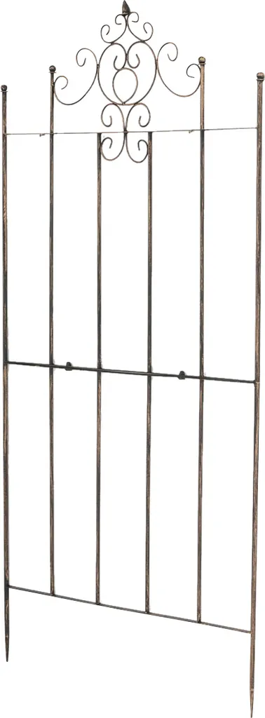 Treillis Robuste Paula 170 cm Support Plantes Grimpantes Métal Bronze