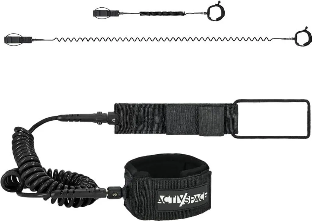 Leash de SUP 3m Noir - Cordon de Sécurité Robuste pour Planche de Paddle