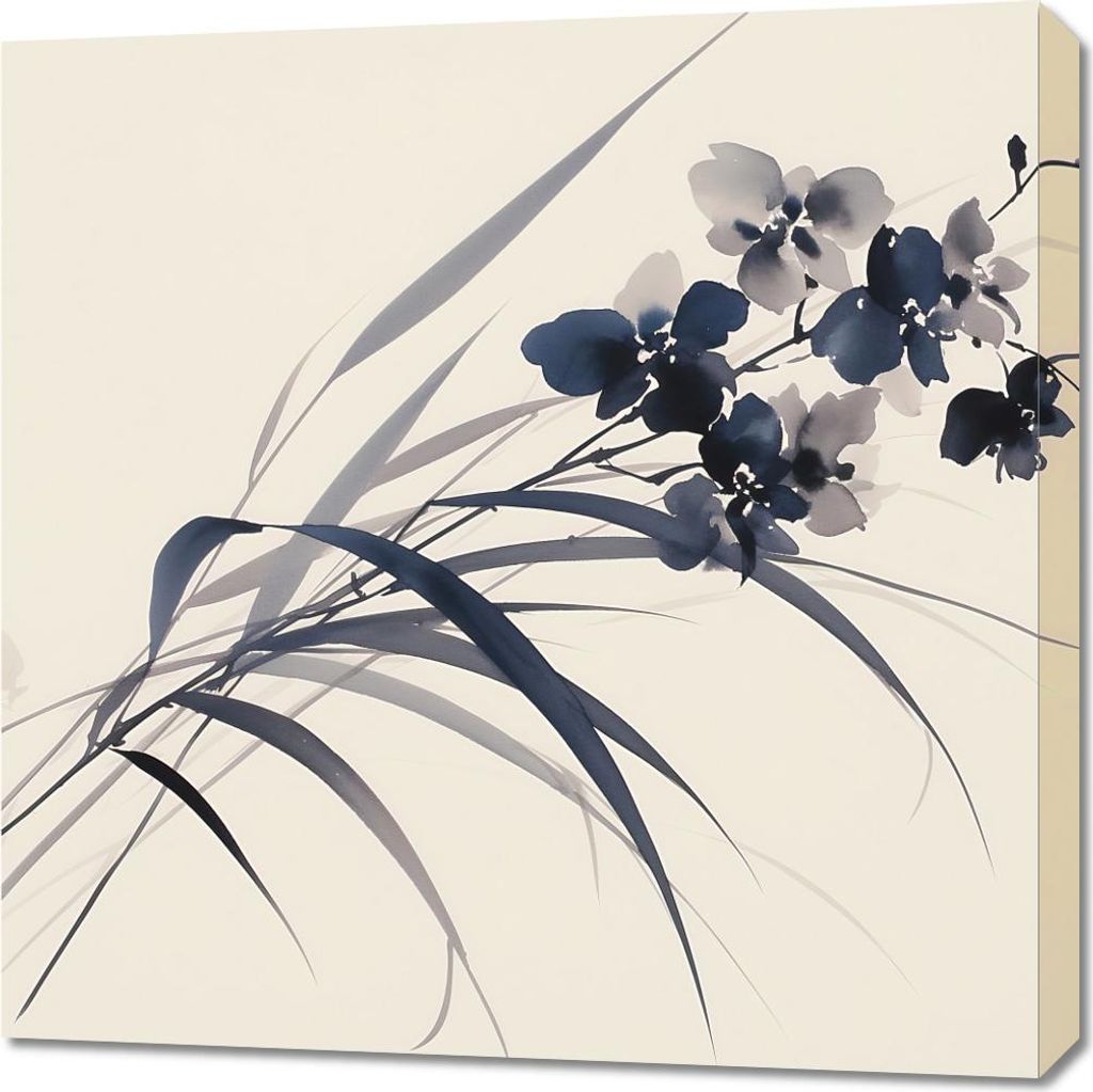 Bild 70x70cm Orchidee in Sepia