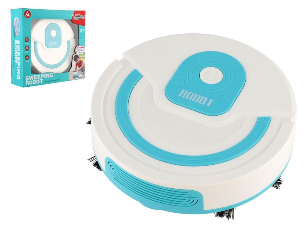 Robotstofzuiger, plastic, 17 cm, op batterijen, met geluid, Productafbeelding 