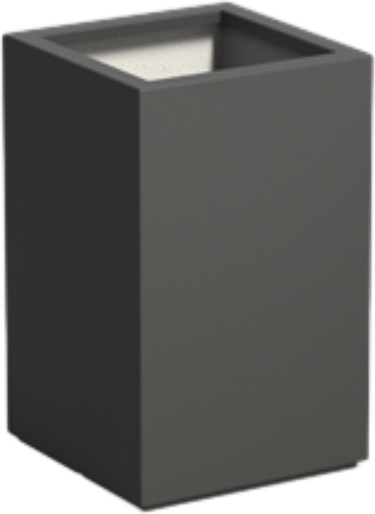 Adezz Pflanzgefäß Carrez mit Boden Fiberglas Pflanzkübel Blumenkübel schwarz 500x500x800 mm