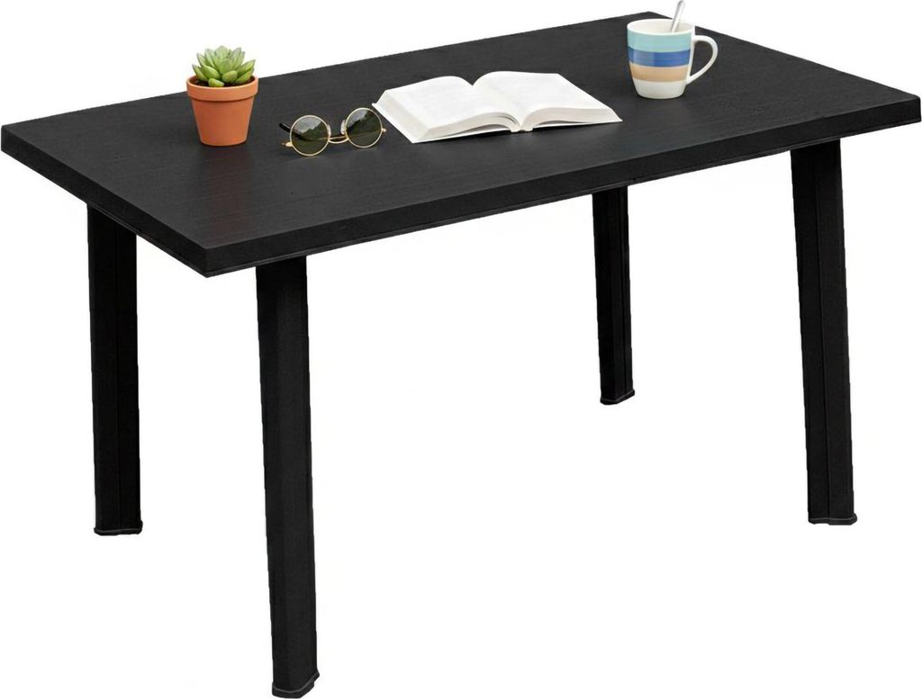 Ozello - Gartentisch, 126x76x72h cm Anthrazit Schwarz, 6 Plätze Italy