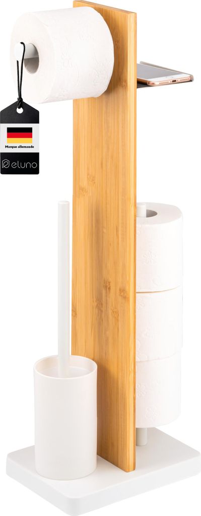 eluno Garniture de WC sur pied 4en1, brosse de WC, Image du produit 
