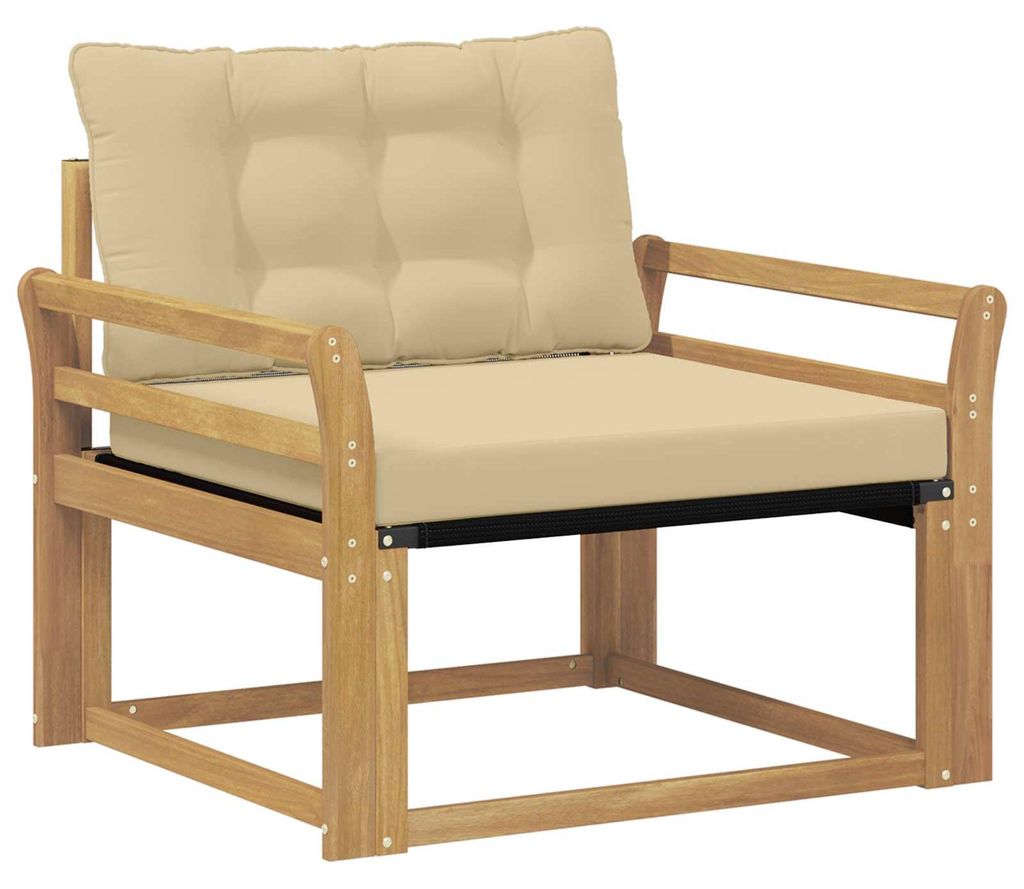 vidaXL Outdoor-Sofagarnitur Massives Akazienholz und Textilene Weiß