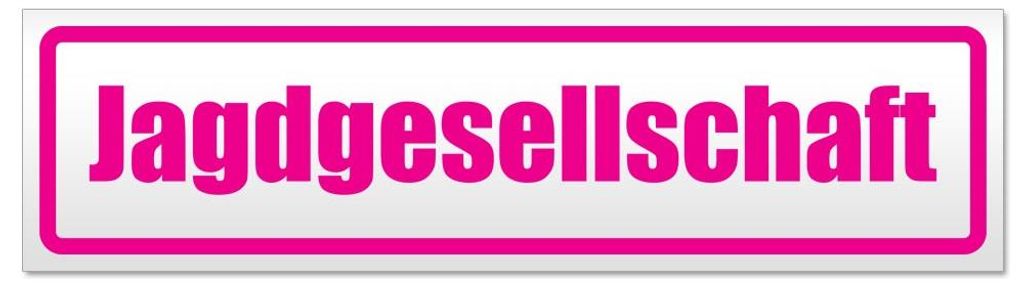 Kiwistar - Autoaufkleber - Pink - 60 x 16 cm - Jagdgesellschaft - Hinweis Aufkleber Sticker für Auto, Kfz, Fahrrad, PKW, LKW