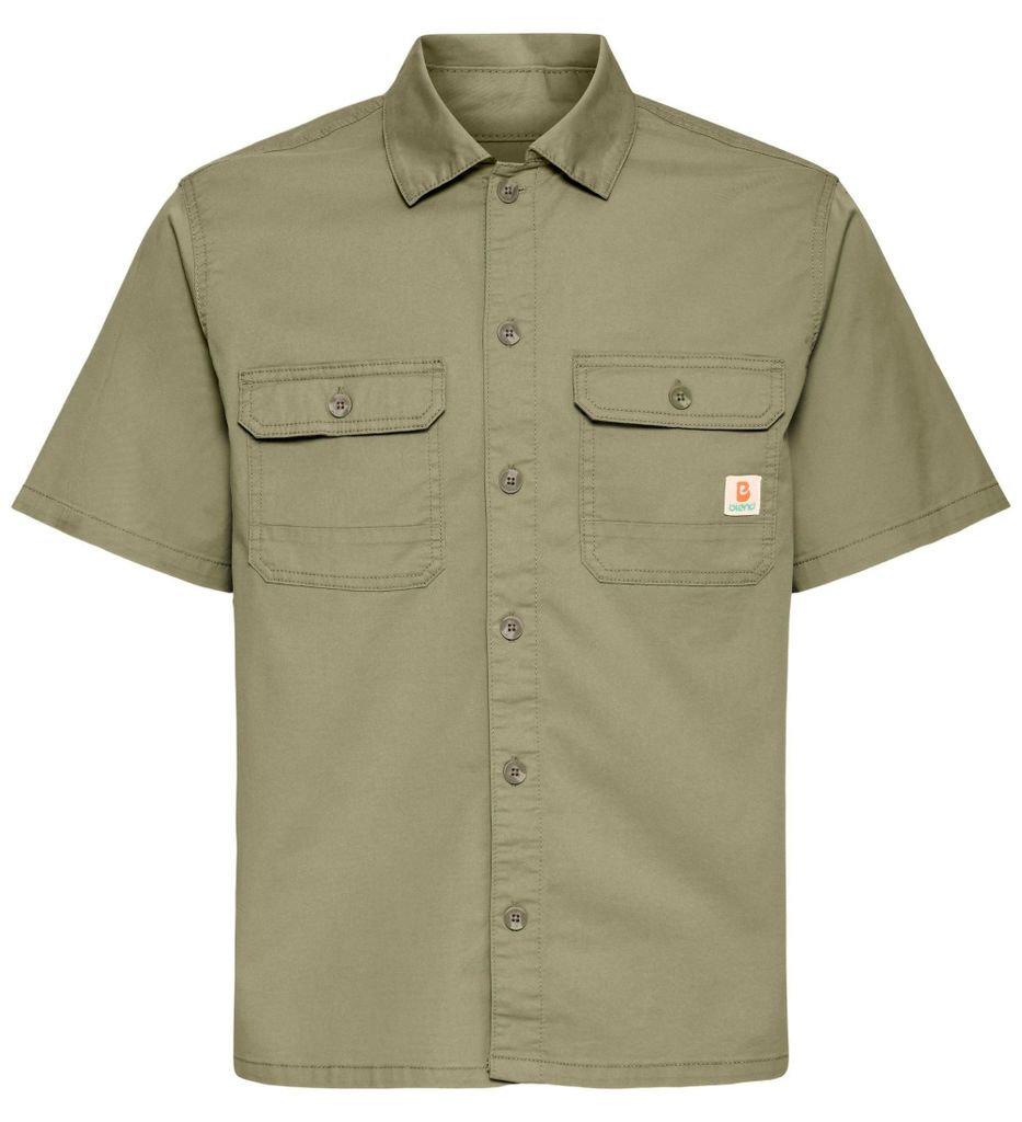 BLEND Stylisches Kurzarmshirt Kentkragen Knopfleiste Rundhals Größe: XL