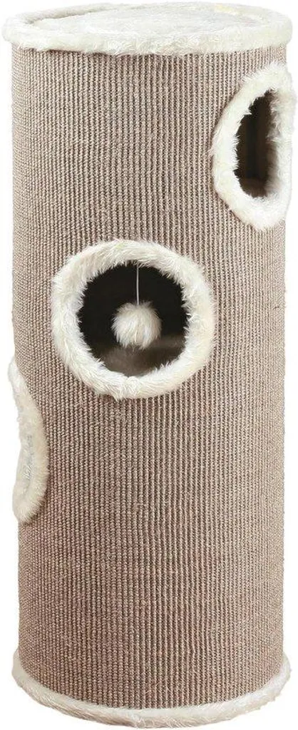 Arbre à chat design 100 cm avec griffoir sisal en coloris taupe crème