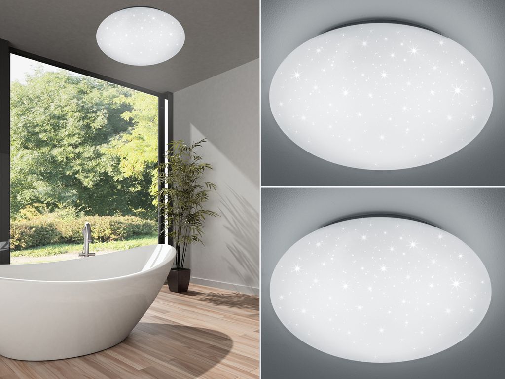 LED Deckenleuchte Wandlampe Set mit Sternenhimmel für Badezimmer Gäste WC & Flur