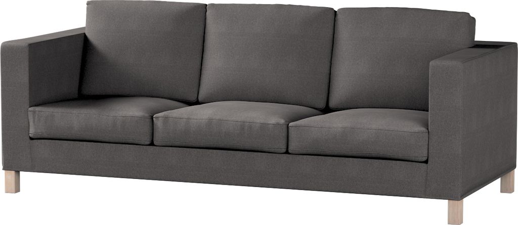 Dekoria Bezug für Karlanda 3-Sitzer Sofa nicht ausklappbar, kurz, dunkelgrau, Bezug für Karlanda 3-Sitzer, kurz