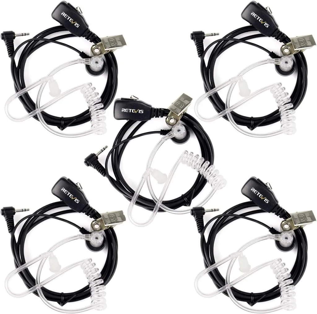 Écouteurs Walkie-Talkie Retevis RT45 Prise 1 Pin 2.5 mm Lot de 5 Pcs