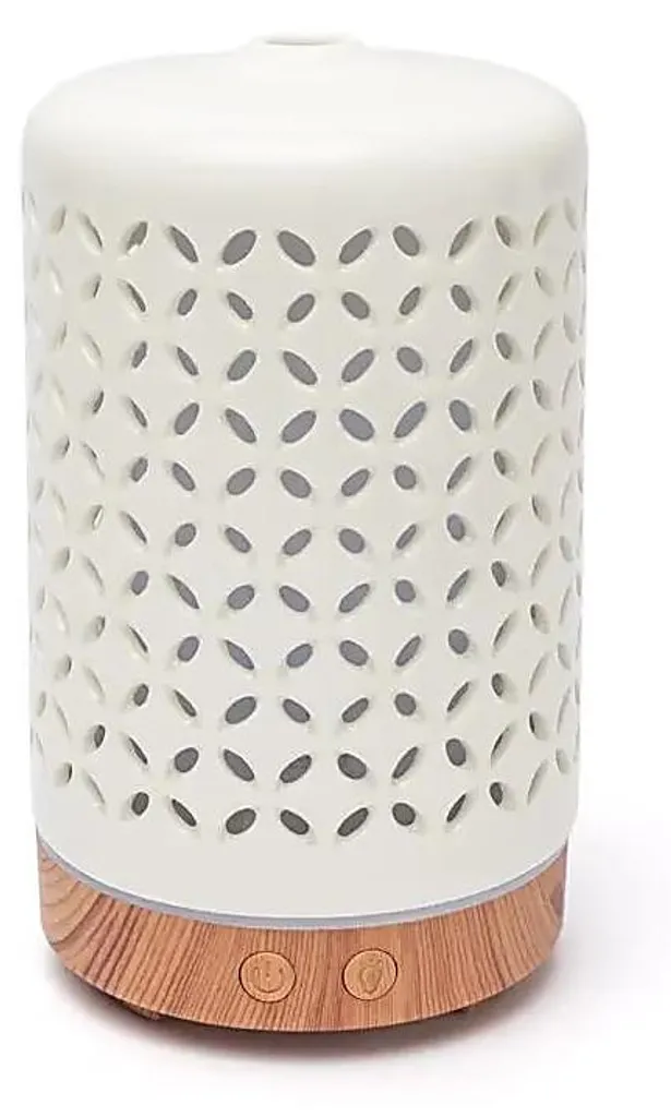 Diffuseur d'Arôme Fleur de Vie en Céramique USB 100 ml - Blanc Pur