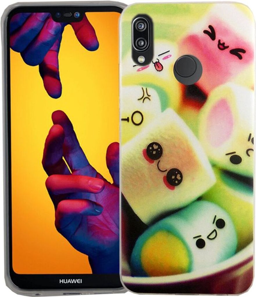 Handy Hülle für Huawei P20 Lite Marshmallows Smartphone Cover Bumper Schale Etuis