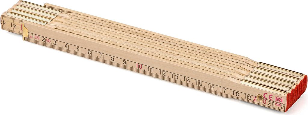 Metrie Zollstock 2m Perfekt 10, Natur, mit Stahlgelenken