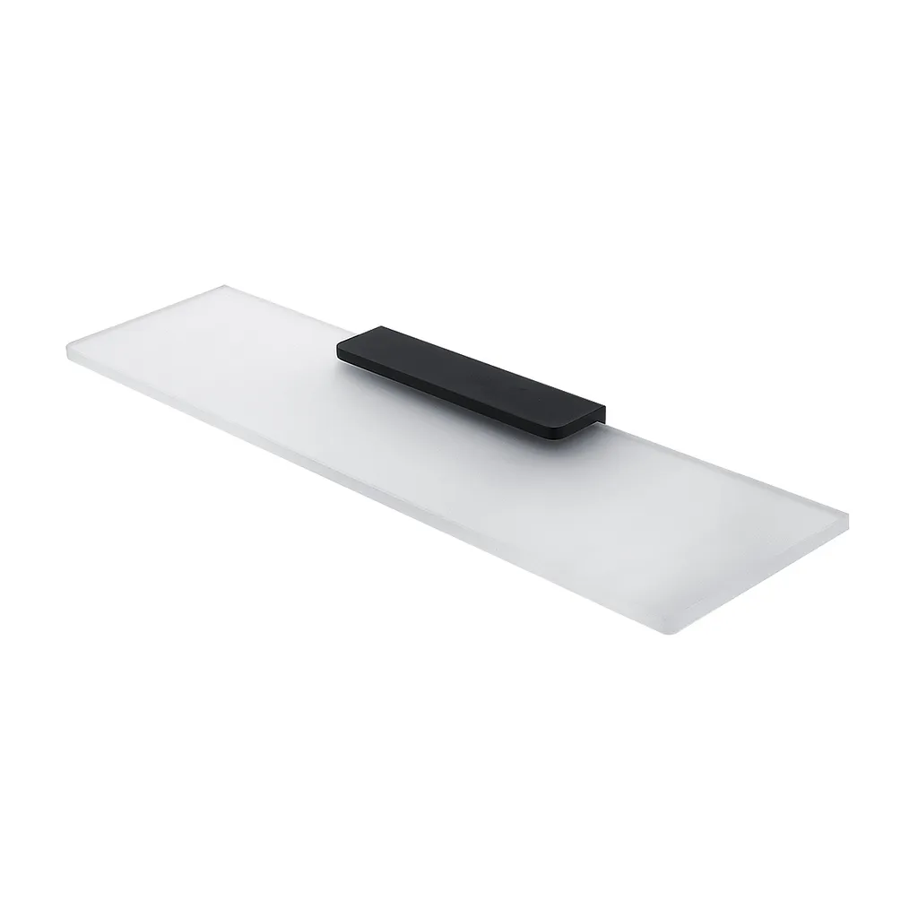 Tablette de douche noire 50 cm en métal mat style contemporain