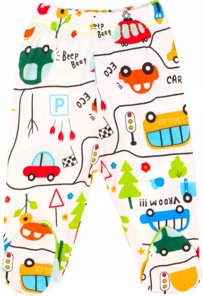 Bonito | Babyhose mit Füßen - Größe 80 - weiß - 100% Baumwolle - Gummibund - Mit fröhlichem Muster