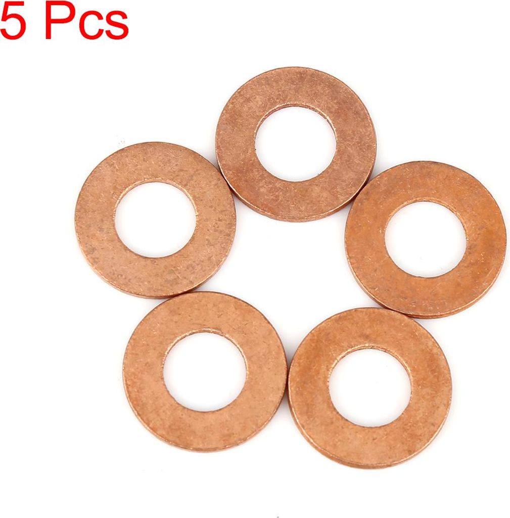 5Stk. Kupfer Unterlegscheibe Flachdichtung Ring Auto 10 x 21 x 1,5 mm