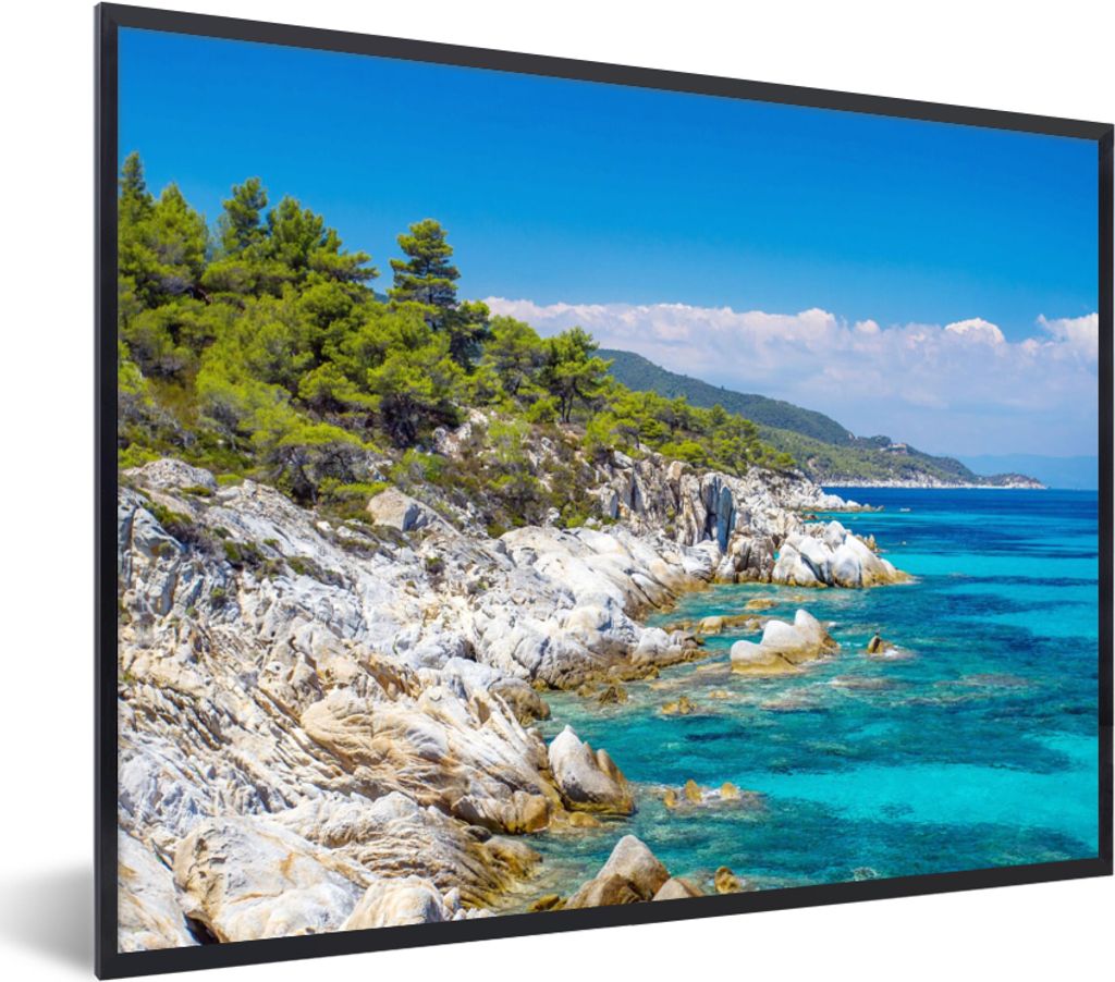 MuchoWow Gerahmtes Poster Meer - Sommer - Tropisch 40x30 cm - Poster mit Schwarzem Bilderrahmen Wandposter Rahmen Foto Bilder - Kunstposter - Wan...