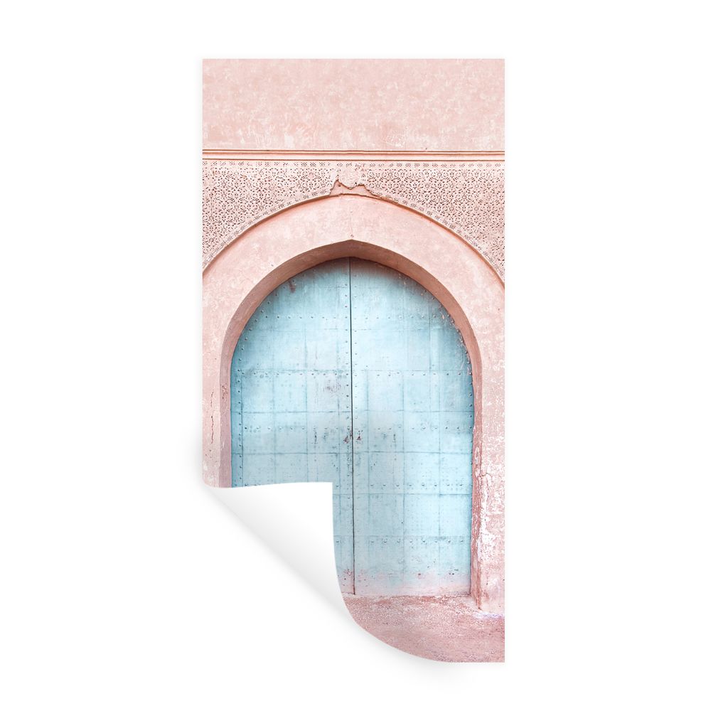 MuchoWow Wandtattoo Wandsticker Wandaufkleber Tür - Rosa - Blau - Tor 20x40 cm Selbstklebend und Repositionierbar - Selbstklebend - Fototapeten