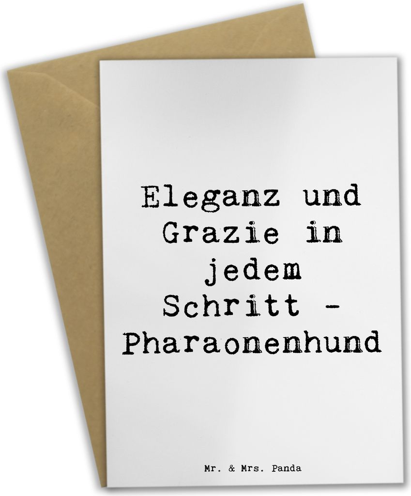 Mr. & Mrs. Panda Grußkarte Spruch Eleganter Pharaonenhund - Weiß - Geschenk, Azawakh, Hundeliebhaber, treuer Begleiter, Hunderassen, weihnachtska...