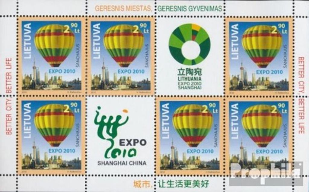 Briefmarken Litauen 2010 Mi 1036Klb Kleinbogen (kompl.Ausg.) postfrisch EXPO