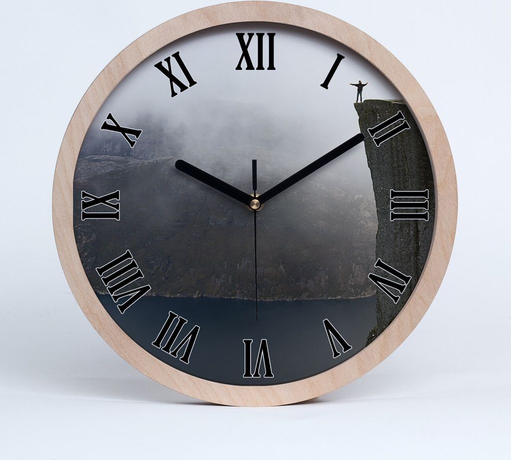 Holzuhr 25fi cm wanduhr - schwarze Spitzen - Norwegian Klippe