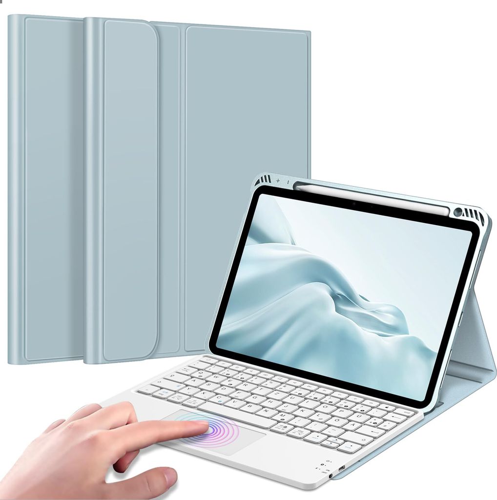 Fintie Tastatur Hülle für iPad Air 11 Zoll M3 (2025)/M2 (2024), iPad Air 5. Generation 2022/4. Gen 2020 10.9 Zoll mit Stifthalter, magnetisch Abn...