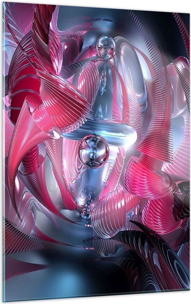 Bilder auf glas - Einteilig - Abstraktion Chemie Kybernetik - 50x70cm - Glasbilder - Wandbilder - Bilder - Wanddekoration aus Glas - Glas Bilder - ...