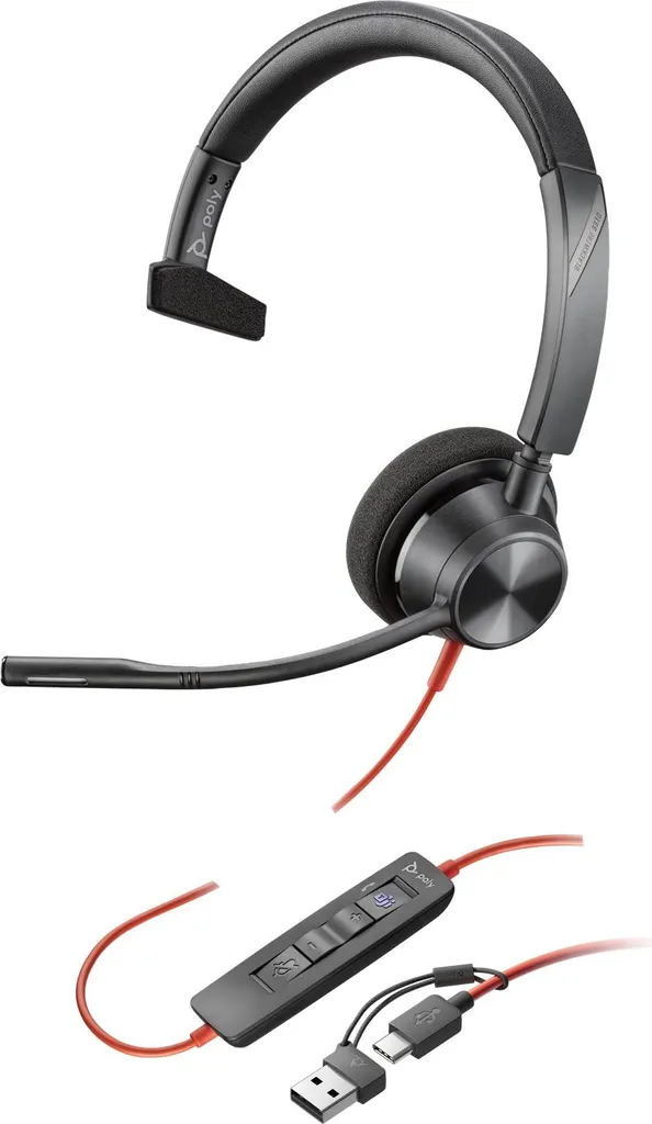 Poly Blackwire 3310 Microsoft Teams: Cuffie USB-C per Ufficio Dinamico