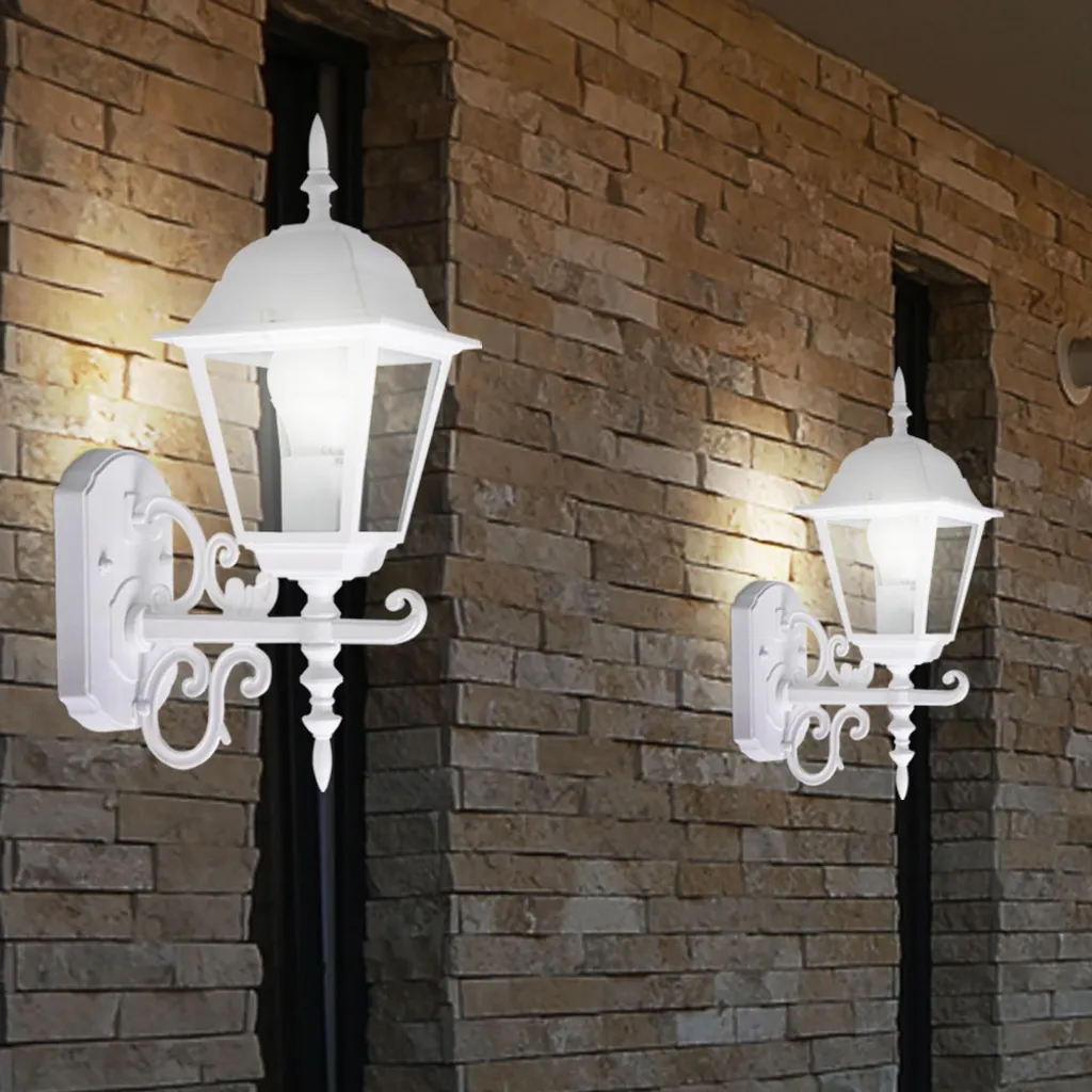 Lanterne murale extérieure blanche en aluminium V-TAC 761 IP44 E27