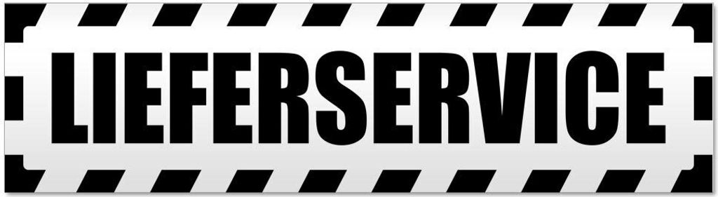 Kiwistar - Autoaufkleber - Schwarz - 60 x 16 cm - Lieferservice gestreift - Hinweis Aufkleber Sticker für Auto, Kfz, Fahrrad, PKW, LKW