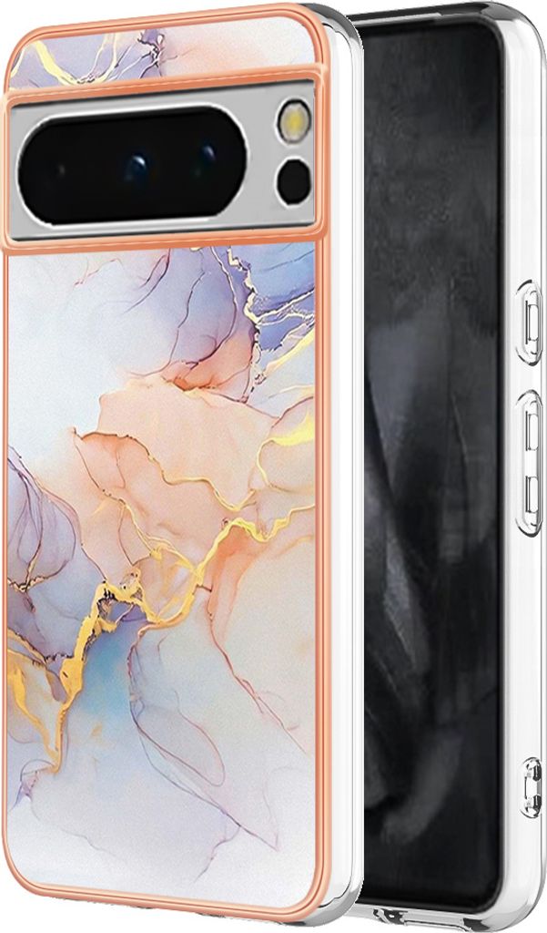 Hülle für Google Pixel 8 Pro Muster TPU Silikon Stoßdämpfer Bumper Schutzhülle Grau