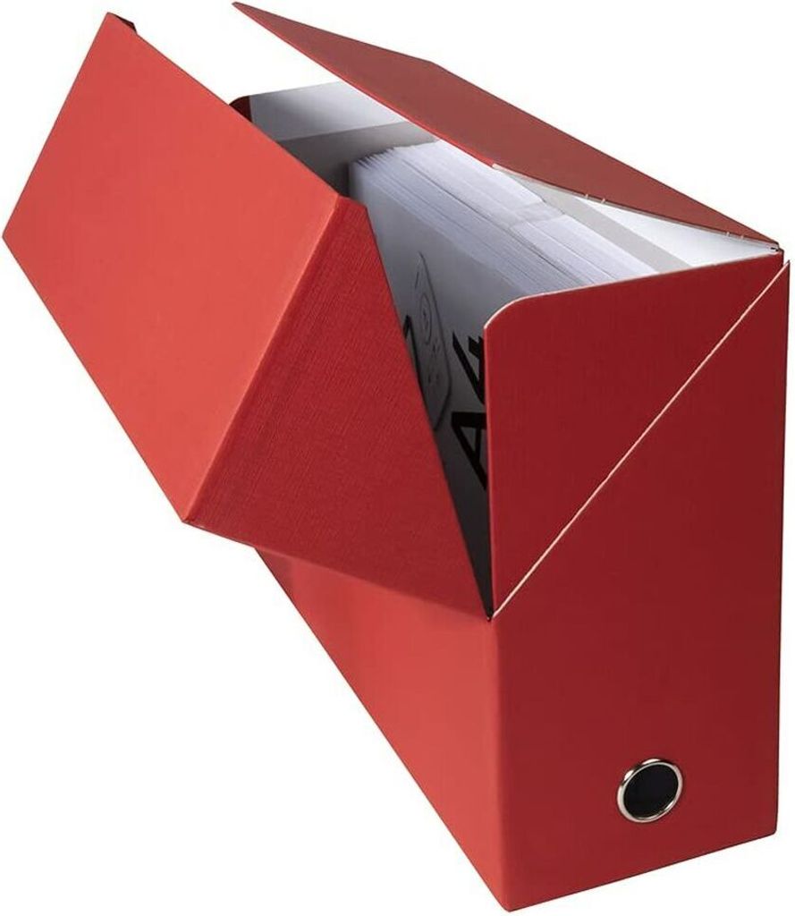 Exacomptaexacompta box detransfer a4 spine 120mm red lined cardboard