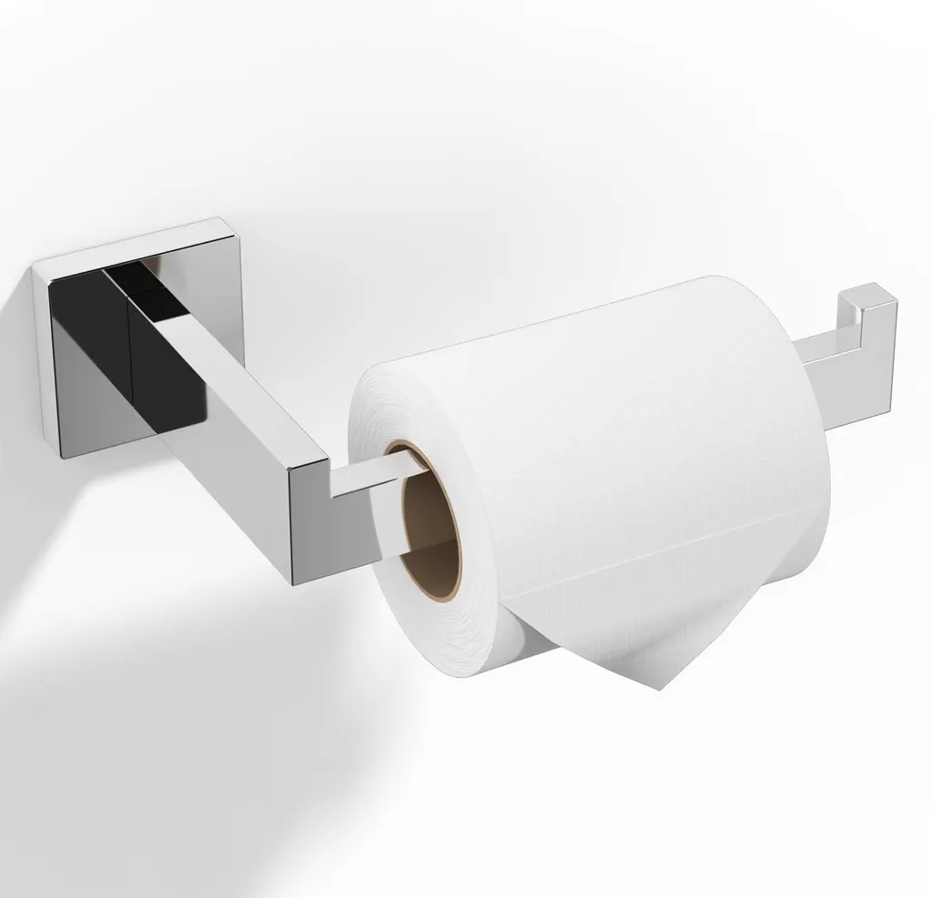 Porte-papier toilette anti-rouille à percer, support mural chrome Inox