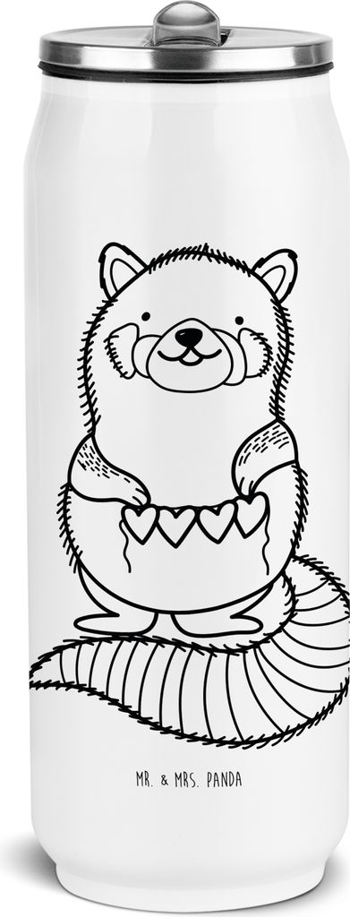 Mr. & Mrs. Panda Edelstahl Trinkflasche Roter Panda - Weiß - Geschenk, sport, Lustige Sprüche, Herz, Edelstahlflasche, Liebling, Rot, Kühlflasch...