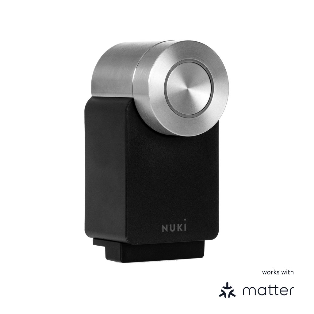 Nuki Smart Lock Pro Elektronisches Schloss der 4. Generation, Matter-Unterstützung, schwarz