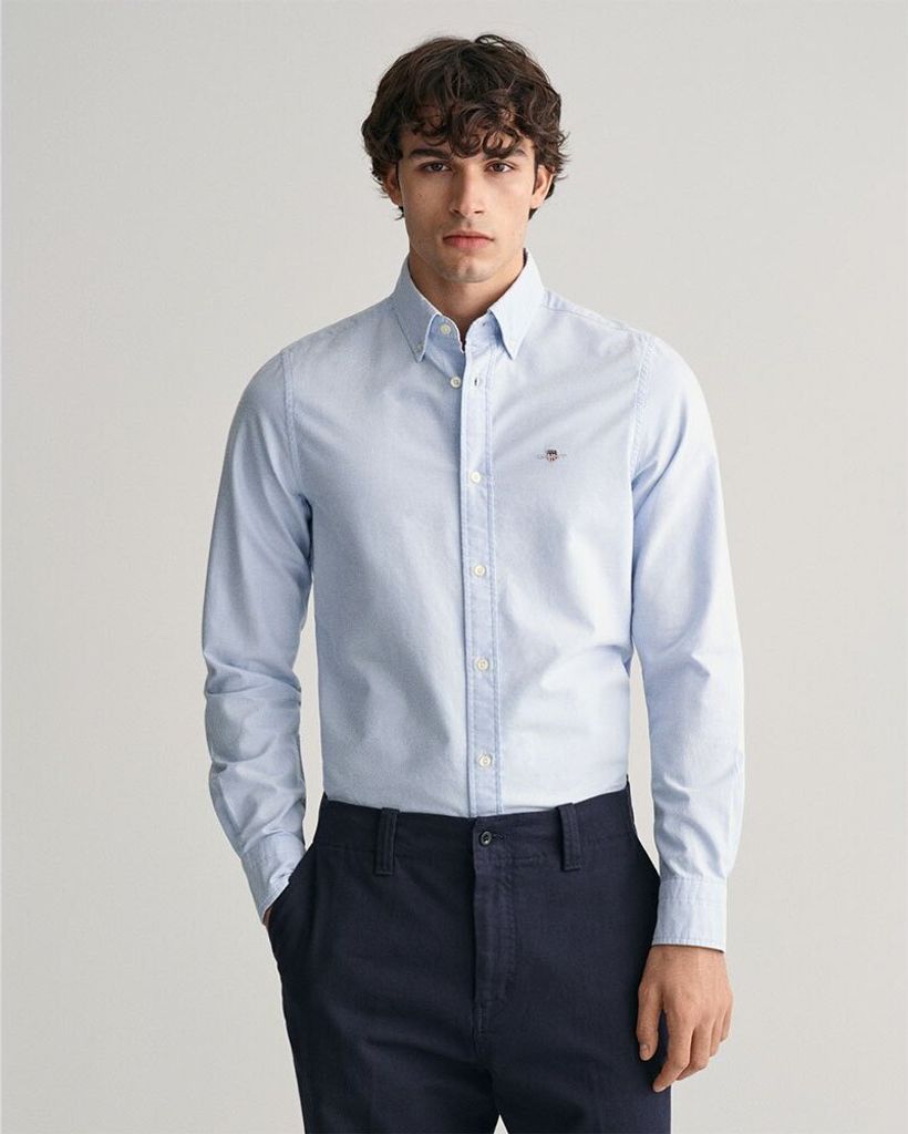 Gant 3230115 Langarmhemd Blau M Mann Blau M