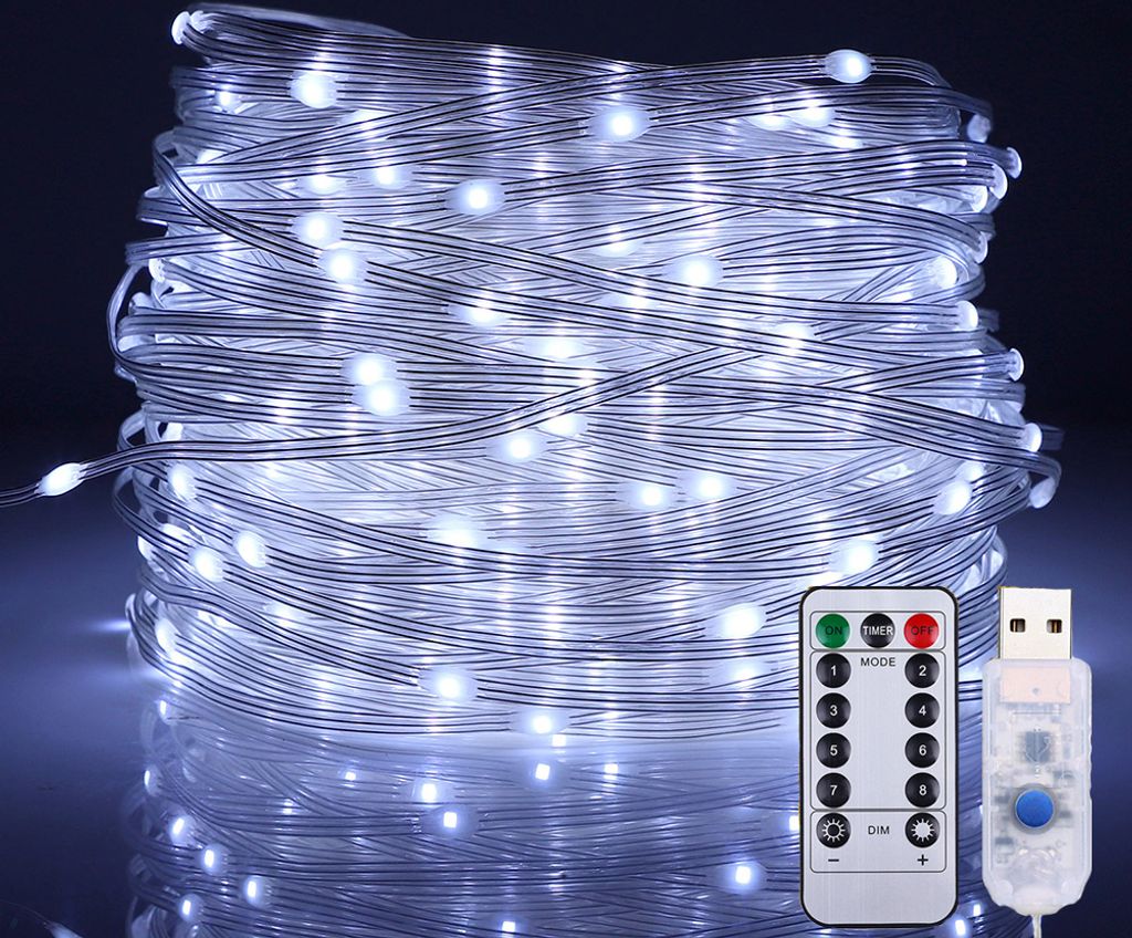 LED Lichterkette 10m 8 Lichtmodi USB mit Fernbedienung für Produktbild 