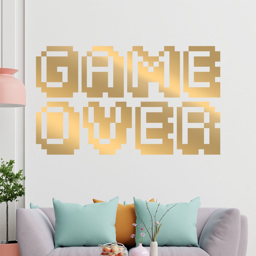 KIWISTAR Game Over - Pixel Retro Font Wandtattoo in 6 Größen - Wandaufkleber Wall Sticker - Dekoration, Küche, Wohnzimmer, Schlafzimmer, Badezimmer