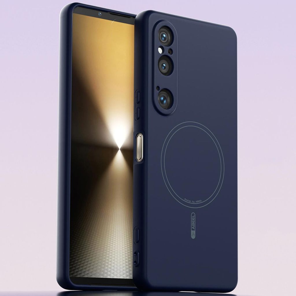 Magnetische Handyhülle für Sony Xperia 1 VI, MagSafe kompatible, Flüssig Silikon Stoßfest Kratzfest Hülle Dunkelblau